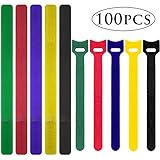 【Paquete Y Colores】50 x Hook & Loop Strip (6 "x 0.47") con 5 colores, 50 x Cordon de Cable (7.1 "x 0.79") con 5 colores.