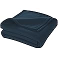 Cloth Fusion Polar Fleece Woolen Blanket Single Bed for Winter, Lightweight Warm AC Blanket/Kambal Single Bed for Ultimate Comfort and Warmth (60x90 inches, Navy)