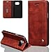 Produktbild Bookstyle Flip Case ISENPENK Exclusive Für Samsung Galaxy S7 Edge(2016)/G935F/S7 Edge Duos hülle Leder Muster [Braun3] Magnet,Leder PU Lederhülle Cover 4-In-1 Seris Schale Standfunktion Etui Schutzhülle Tasche Credit Card Slots Wallet Case Leder Tasche Schutzhülle