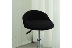 Mswborml Rotondo Copri Sgabelli Cucina con Schienale 4/2 Pezzi, Curvo Coprisedie per Sgabelli da Bar Coprisgabello da Bar con Fondo Elastico, Girevoli Coperture per Sedie da Cucina Lavabili,D,1PC