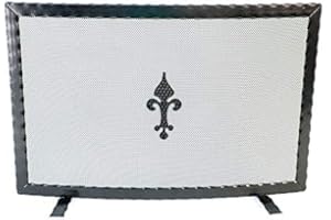 CP41 MARTELLATO- PARASCINTILLE CURVO IN FERRO BATTUTO PER CAMINO CM 80 CRUCCOLINI