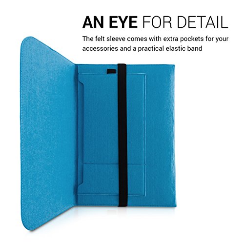 kwmobile Laptoptasche Filz Sleeve für 15″ 15,6″ Laptop / Ultrabook – Notebook Tasche Schutzhülle Laptop Case Hülle in Blau mit Innentaschen Innenmaße: ca. 41,5 x 31 cm - 4