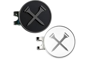 Adhere Marcatori per palline da golf Marcatori di posizione per palline da golf, smalto morbido con clip magnetica per cappello, confezione da 2 pezzi, un regalo di alta qualità per golfisti