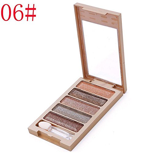 JaneDream 6# Hot 5 Color Women Glitter Makeup Set Palette Eyeshadow Basic Powder Kit