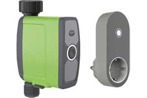 essentials Smart Home Solutions Smartes Bewässerungssystem, Gartenbewässerung, Bewässerungscomputer WLAN mit Repeater, mit App, kompatibel mit Alexa, tuya und smartlife, grün