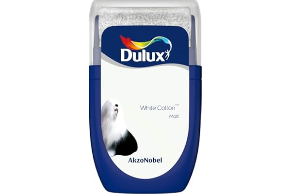 🔥 Dulux Walls & Ceilings Tester Paint, White Cotton, 30 ml