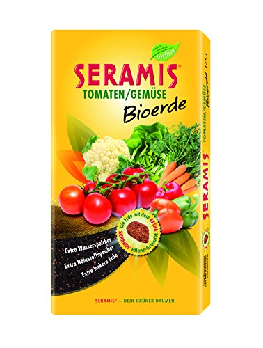 Seramis Tomaten / Gemüse Bioerde 17,5 L Torffreie Erde, gelb, 26,0 x 7,0 x 56,0 cm, 730666