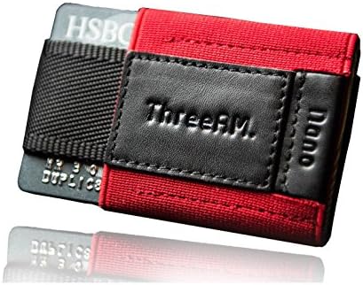 ThreeAM Small Minimalist Slim Wallet Front Pocket Card Holder For Men Women (red)