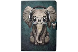 MoreChioce Compatible avec Coque Huawei MediaPad T3 10.0 Étui, Retro Bébé éléphant Cuir Housse à Rabat Portefeuille Smart Stand Cover Magnétique avec Support Compatible avec Huawei MediaPad T3 10.0