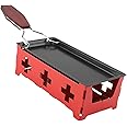 TERRIFI Cheese Raclette Rotaster, Portable Non-Stick Baking Tray Stove Set, for Wooden Handle Home Kitchen Grilling Tool Stove Set With Spatula