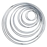 ✿ El paquete incluye 14pcs anillos de metal, con 7 tamaños diferentes: diámetro de 5/8/10/13/15/18/20 cm, cada tamaño por 2pcs, totalmente 14pcs.