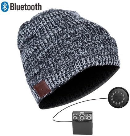 Zibaar Bluetooth Beanie Bluetooth Hat Bluetooth Beanie Hat Headphone Beanie Hat Wireless Beanie Headset Combined with Bluetooth V4.1 Stereo Bluetooth Headphone, Hands Free Talking-Unisex Mix Black