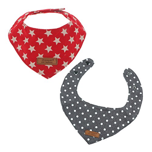 Preisvergleich Produktbild Homyl 2x Hundehalstuch Dreieckstuch Hunde Halsband Katzenhalsband aus Baumwolle,25-32cm