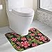 Produktbild best gift Death In Paradise 2_3530 Bath Rug, Microfiber Anti-Bacterial U-Shaped Toilet Floor Rug Shower Mat Shaggy Non Slip Bathroom Carpet 19" X 16"