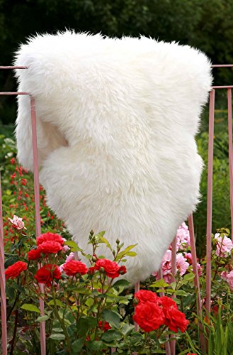 Premium Merino Lammfell waschbar in versch. Größen naturweiß (ca. 115-120 cm)