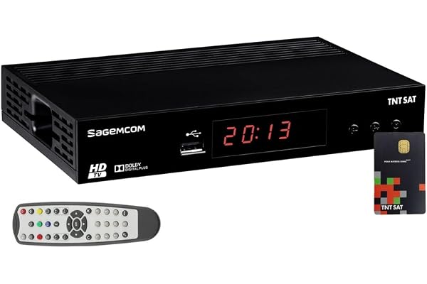 SAGEMCOM Récepteur TV Satellite HD Reconditionné + Carte d'accès TNTSAT activée Entre 3 et 4 Ans V6 Astra 19.2E
