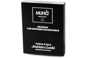 MUHA' | Profumatore Auto Ricarica, Fragranza Acqua e Sale, Rilascio Graduale di Profumo