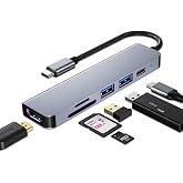 SZPACMATE USB C HUB, MacBook Pro ve Hava Aksesuarları i&ccedil;in &Ccedil;oklu Bağlantı Noktalı USB C Adapt&ouml;r&uuml;, 4K HDMI, USB 3.0, SD/TF Kar