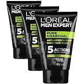 L'Oreal Paris Men Expert Pure Charcoal Cilt Problemlerine Karşı Savaşan Y&uuml;z Yıkama Jeli 100 ml (3 paketi)
