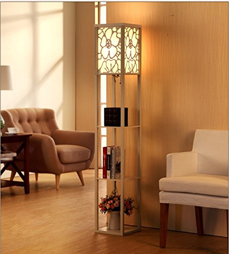 Preisvergleich Produktbild LightSei- Klassische chinesische Art Wohnzimmer Schlafzimmer Arbeitszimmer Raum Led Ausgehöhlte Schnitzen E27 führte Holz Stehlampe 26 * 26 * 160cm