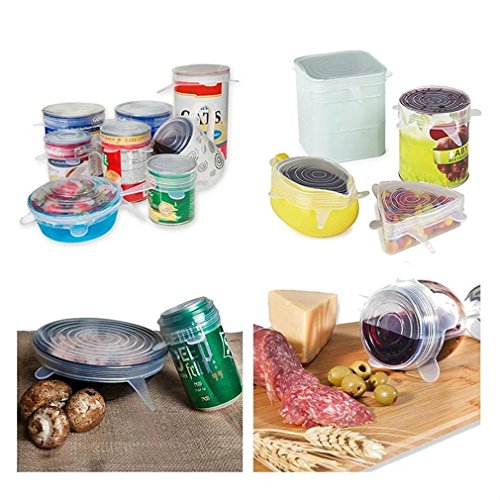 BWSM Silikon-Frischhalte-Deckel,Silikon Abdeckungs Set,Dehnbar&Wiederverwendbar,für Töpfe, Schüsseln, Behälter aller Formen, kälte- und hitzebeständig - 3