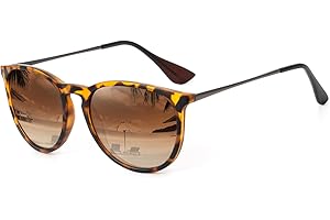 HENGOSEN Polarised Round Sunglasses Womens: Retro Ladies Sunglasses Round Sun Glasses UV Protection for Travelling Driving