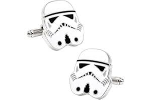 SUMA SHOP Movie Design compatibile per Star Wars Stormtrooper Gemelli For Gli Uomini Di Qualità Materiale Rame Colore Argento Collegamenti Di Polsino