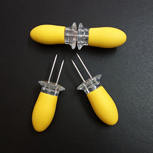 OUNONA Set von 12 Maiskolbenhalter Grillzubehör Edelstahl Nadel Schaschlikspieße Food Fruit Forks - 4