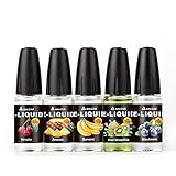 Salcar® 10 Pack 10ml E-Liquid für E-Zigarette, 0,0mg Nikotin, Apfel, Ananas, Banane, Blaubeere, Orange, Pfirsich, Traube, Wassermelone, Kirsche, Kiwi-smoothie - 
