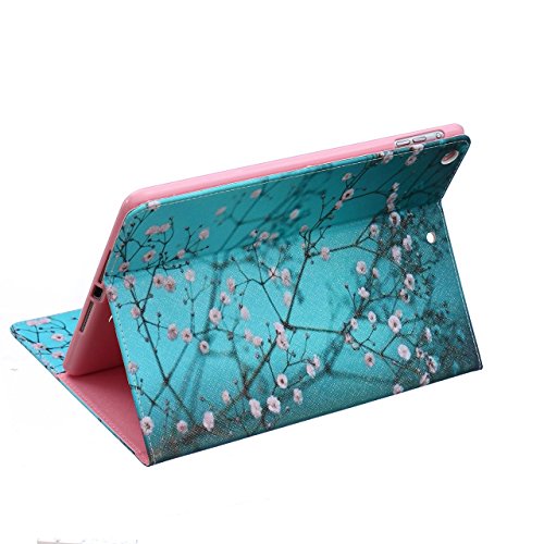 iPad Air Hülle, Deenor Bunt Painting und Stilvoll Brieftasche Tasche PU Leder Flip Protective Stand Tasche Schutzhülle Hülle für Apple iPad Air (2013 Version).[Peach Shadow] - 5