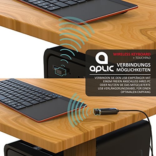 CSL – Wireless Slim Tastatur mit Touchpad | 2,4Ghz Multimedia Keyboard im Slim Design | Multitouch-Gestensteuerung | QWERTZ (deutsches Layout) | 80 Tasten | inkl. USB-Verlängerungskabel | rot - 5
