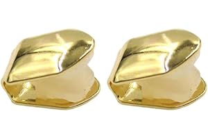 Artibetter 2pcs doré crocs à une dent cap pour dents hip hop dents plaine solide limaces bling
