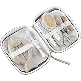 Jané Kit Hygiène Bébé avec Trousse, Set Complet Nouveau-né (Brosse, Peigne, Ciseaux, Coupe-Ongles, Lime, Brosse à Dents, Ther