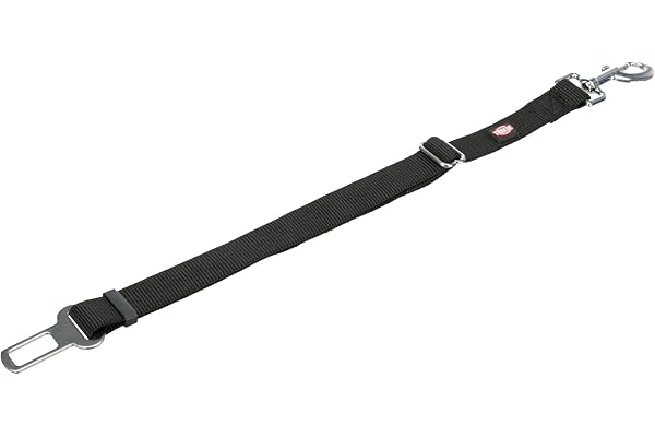 Trixie Ceinture de sécurité pour Chiens - Harnais pour Voiture Mousqueton Rotatif réglable 45-70 cm/30 mm Noir