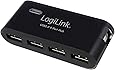 LogiLink 4-Port Hub USB 2.0 mit Netzteil, schwarz