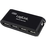 LogiLink 4-Port Hub USB 2.0 mit Netzteil, schwarz
