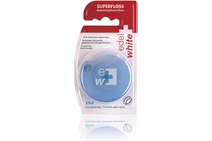 ‎EDEL & WHITE edel+white Expanding Superfloss 25 m in Blister I Zahnseide gewachst, Minze I Dental Floss I Zahnzwischenraumreiniger für eine gründliche Mundhygiene