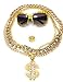 Produktbild BABO Lude Macho Prolethen Hiphop Rapper Sets 4 bis 5 teilig Ketten Brille Ring (Showstarbrille-Dollarkette)