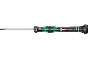 Wera 05118046001 2067 Tournevis électronicien TORX BO, TX 8 x 60 mm, Noir/Vert