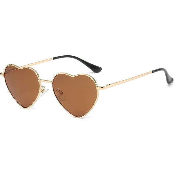Occhiali Da Sole A Forma Di Cuore ADEWU - Vintage Hippie, Cerniera A Molla