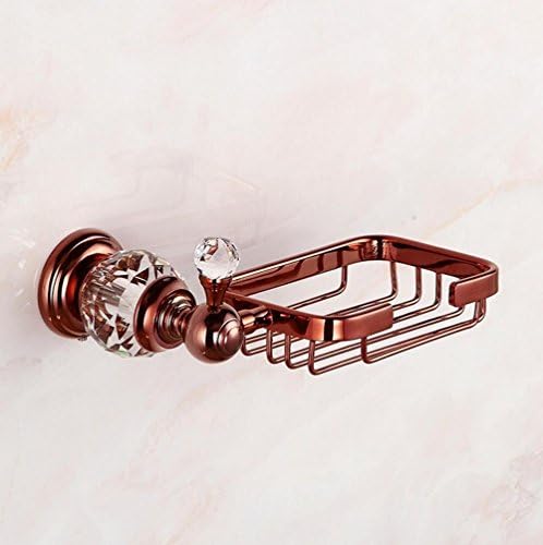 YANXH Wall Mounted Brass Crystal Soap Net Soap Holder for Bathroom Washroom Bath Accessories Rose Gold