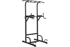 BangTong&Li Power Tower Dip Station Adjustable Pull Up & Dip Stands Multi-Function Strength Training Pull up Bar Fitness Equipment for Home Gym