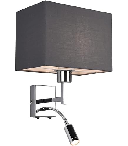 Havanna wandlamp met LED leesarm crème wit | Lampen24.nl