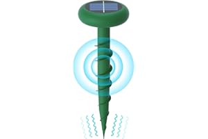 ONLYONES Ultrasonic Mole Repellent, Solar Mole Repeller Outdoor, Quietly Repels Mole, Vole, Gopher, Mole Deterrent for Gardens Orchards Lawn, 1 Pack, Round