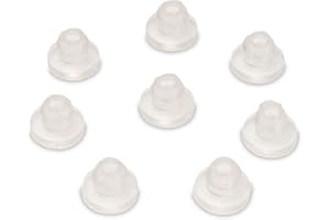 KLAMA 8 Glasauflagen für Tisch transparent - PVC Anschlagpuffer Schutzpuffer Abstandshalter für Glasplatten (14 x 3 x 8 mm)