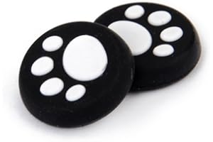GGZONE Cubierta de silicona para joystick analógico para controlador Dualshock 4 de PS4 Pro, Slim, controlador de Xbox One, Xbox One S, Elite, Xbox 360, PS3, PS2, Wii U, serie de gatos Green blanco
