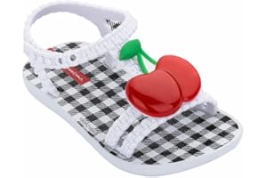 IPANEMA - 83189 White/Black/Red - Infradito a pala, in gomma, dettaglio ciliegia, chiusura bracciale alla caviglia, per: bambina