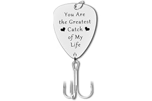 DABIHU Boyfriend Husband Gift Fishing Lure Hook Gift Couple Gift You are The Greatest Catch of My Life Fisherman Gift Fishing Lover Gift Anniversary Valentines Day Gift Wedding Christmas Birthday Gifts Hook