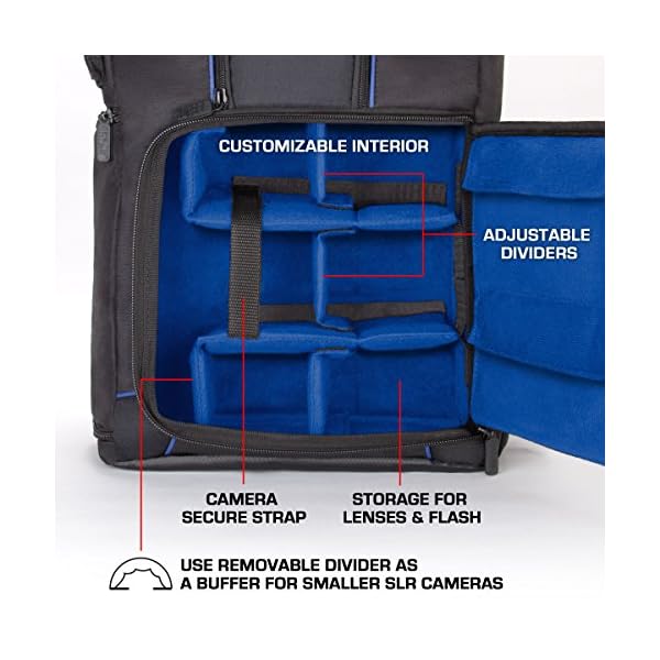 USA GEAR Mochila Completa para Cámara DSLR, Funda Resistente al Agua Compartimento para Portátil y divisores para Meter… - Image 5