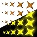 Price comparison product image Tuqiang Four-pointed Star Shape Reflective Tape Waterproof Self-Adhesive For Wheelchair Walking Stick Footwear High Visibilty Tape Outdoor Safety Reflective Sticker 25 Pcs Yellow